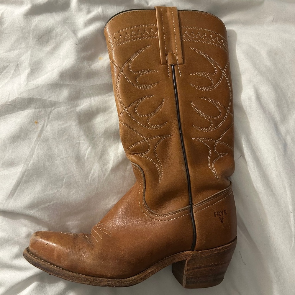 Frye brown leather western cowboy boot